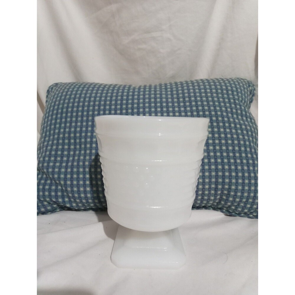 Vintage NAPCO Milk Glass Hobnail Planter Cleveland OH #1180 USA